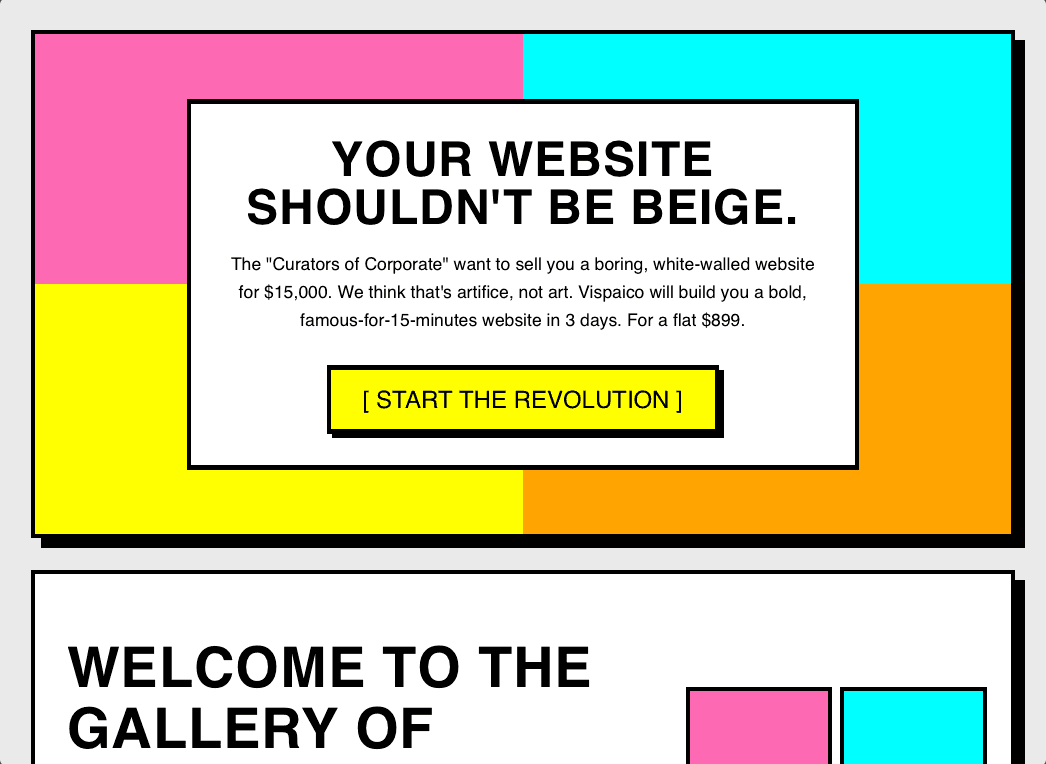 Vispaico Landing Pages